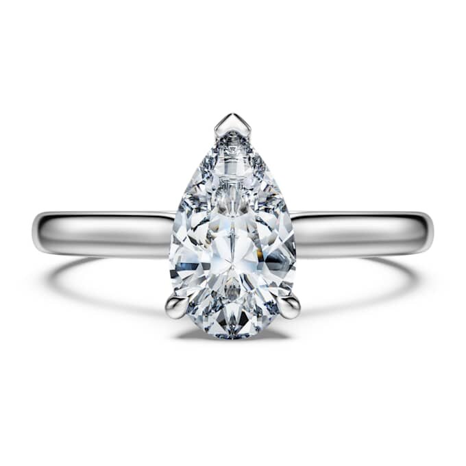 Eternity-solitärring med laboratorieframställda diamanter, totalt 1 karat, päronform, 14K vitguld Eternity-solitärring med laboratorieframställda diamanter, totalt 1 karat, päronform, 14K vitguld