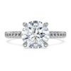 Eternity-solitärring med laboratorieframställda diamanter, totalt 2,2 karat, rund form, 14K vitguld