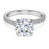 Eternity solitärring med laboratorieframställda diamanter, totalt 2,25 karat, rund form, 14K vitguld