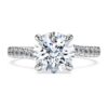 Eternity solitärring med laboratorieframställda diamanter, totalt 2,25 karat, rund form, 14K vitguld