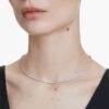Eternity Tennis-halsband med laboratorieframställda diamanter, totalt 3 karat, rund form, 14K vitguld