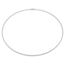 Eternity Tennis-halsband med laboratorieframställda diamanter, totalt 3 karat, rund form, 14K vitguld