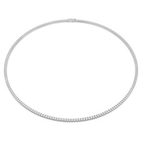 Eternity Tennis-halsband med laboratorieframställda diamanter, totalt 7 karat, rund form, 14K vitguld