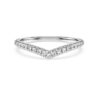 Eternity V-ring med laboratorieframställda diamanter, totalt 0,25 karat, rund form, 14K vitguld Eternity V-ring med laboratorieframställda diamanter, totalt 0,25 karat, rund form, 14K vitguld