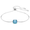 Födelsestenarmband med fyrkantig slipning, december, blått, rodiumpläterat Födelsestenarmband med fyrkantig slipning, december, blått, rodiumpläterat