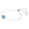 Födelsestenarmband med fyrkantig slipning, december, blått, rodiumpläterat Födelsestenarmband med fyrkantig slipning, december, blått, rodiumpläterat
