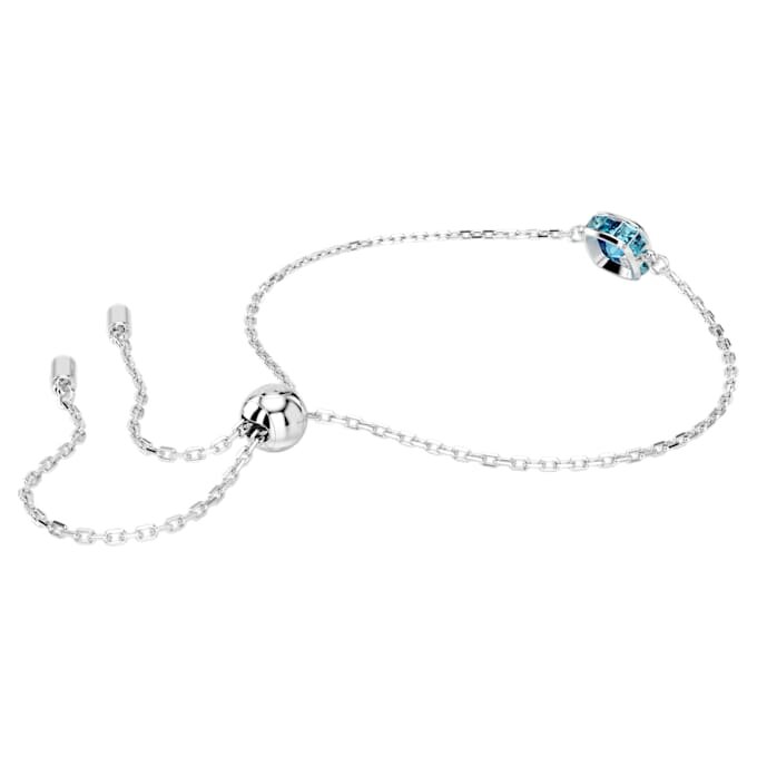 Födelsestenarmband med fyrkantig slipning, december, blått, rodiumpläterat Födelsestenarmband med fyrkantig slipning, december, blått, rodiumpläterat