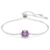 Födelsestenarmband med fyrkantig slipning, februari, lila, rodiumpläterat Födelsestenarmband med fyrkantig slipning, februari, lila, rodiumpläterat