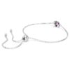 Födelsestenarmband med fyrkantig slipning, februari, lila, rodiumpläterat Födelsestenarmband med fyrkantig slipning, februari, lila, rodiumpläterat