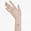 Födelsestenarmband med fyrkantig slipning, januari, röd, rodiumpläterat Födelsestenarmband med fyrkantig slipning, januari, röd, rodiumpläterat