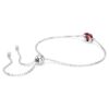 Födelsestenarmband med fyrkantig slipning, januari, röd, rodiumpläterat Födelsestenarmband med fyrkantig slipning, januari, röd, rodiumpläterat