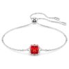 Födelsestenarmband med fyrkantig slipning, juli, rött, rodiumpläterat Födelsestenarmband med fyrkantig slipning, juli, rött, rodiumpläterat