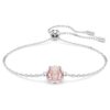 Födelsestenarmband med fyrkantig slipning, juni, rosa, rodiumpläterat Födelsestenarmband med fyrkantig slipning, juni, rosa, rodiumpläterat
