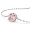 Födelsestenarmband med fyrkantig slipning, juni, rosa, rodiumpläterat Födelsestenarmband med fyrkantig slipning, juni, rosa, rodiumpläterat
