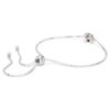 Födelsestenarmband med fyrkantig slipning, juni, rosa, rodiumpläterat Födelsestenarmband med fyrkantig slipning, juni, rosa, rodiumpläterat