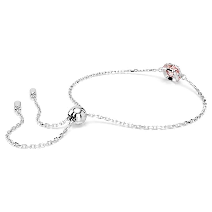 Födelsestenarmband med fyrkantig slipning, juni, rosa, rodiumpläterat Födelsestenarmband med fyrkantig slipning, juni, rosa, rodiumpläterat