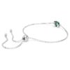 Födelsestenarmband med fyrkantig slipning, maj, grönt, rodiumpläterat Födelsestenarmband med fyrkantig slipning, maj, grönt, rodiumpläterat
