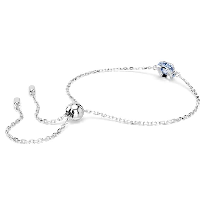 Födelsestenarmband med fyrkantig slipning, mars, blå, rodiumpläterat Födelsestenarmband med fyrkantig slipning, mars, blå, rodiumpläterat