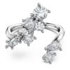 Galaxy Bypass-ring med laboratorieframställda diamanter, totalt 1,25 karat, blandade former, 14K vitguld