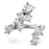 Galaxy Bypass-ring med laboratorieframställda diamanter, totalt 1,25 karat, blandade former, 14K vitguld