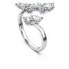 Galaxy Bypass-ring med laboratorieframställda diamanter, totalt 1,25 karat, blandade former, 14K vitguld