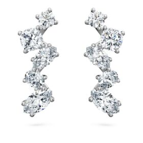 Galaxy Ear Cuffs, laboratorieframställda diamanter 1,25 karat totalt, blandade former, 14K vitguld