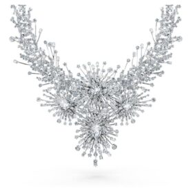 Galaxy-halsband med laboratorieframställda diamanter, 156,62 karat totalt, blandade former, 18K vitguld