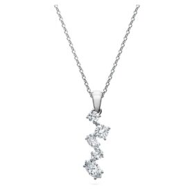 Galaxy-hänge med laboratorieframställda diamanter, totalt 0,9 karat, blandade former, 14K vitguld