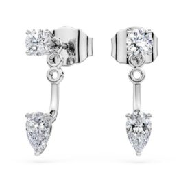 Galaxy örhängesjackor med laboratorieframställda diamanter 0,82 karat totalt, blandade former, sterlingsilver