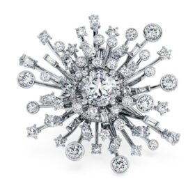 Galaxy-ring med laboratorieframställda diamanter, totalt 9,5 karat, blandade former, 18K vitguld
