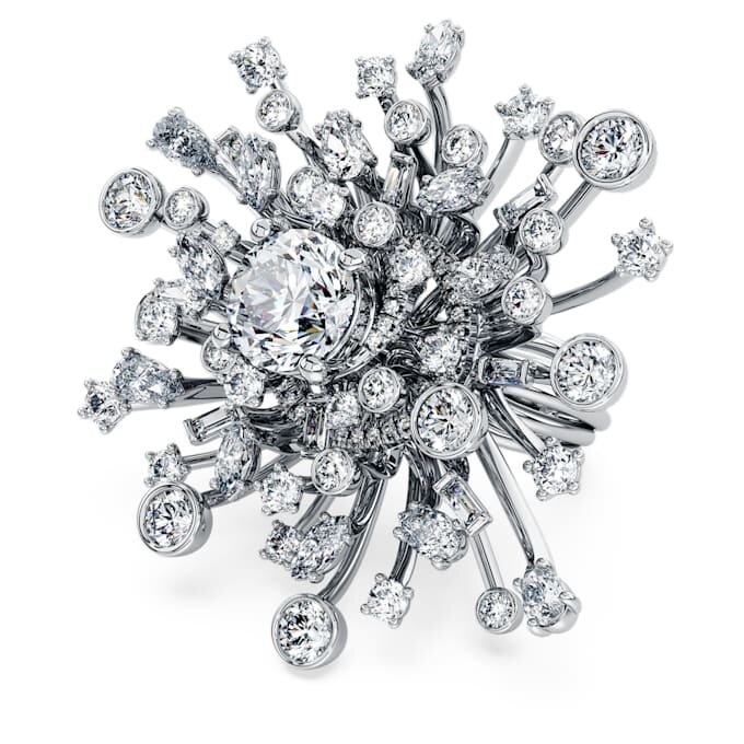 Galaxy-ring med laboratorieframställda diamanter, totalt 9,5 karat, blandade former, 18K vitguld Galaxy-ring med laboratorieframställda diamanter, totalt 9,5 karat, blandade former, 18K vitguld