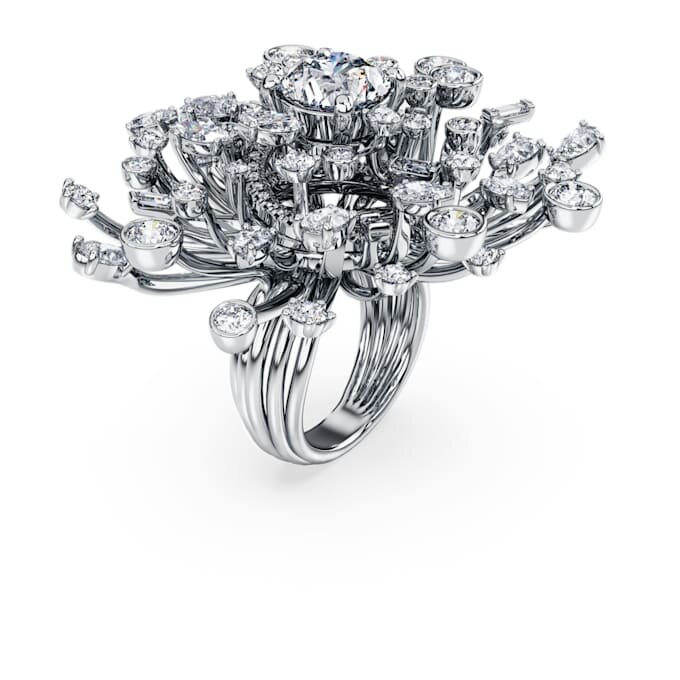 Galaxy-ring med laboratorieframställda diamanter, totalt 9,5 karat, blandade former, 18K vitguld Galaxy-ring med laboratorieframställda diamanter, totalt 9,5 karat, blandade former, 18K vitguld