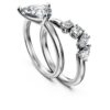 Galaxy-ringar (2), laboratorieframställda diamanter 1,4 karat totalt, päronform, 14K vitguld