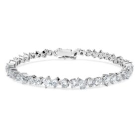 Galaxy Tennis-armband med laboratorieframställda diamanter, totalt 5 karat, blandade former, 14K vitguld