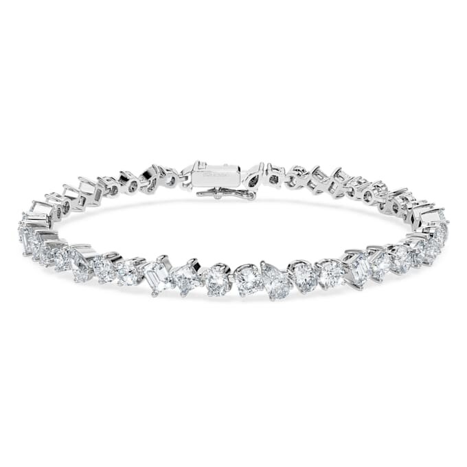Galaxy Tennis-armband med laboratorieframställda diamanter, totalt 5 karat, blandade former, 14K vitguld Galaxy Tennis-armband med laboratorieframställda diamanter, totalt 5 karat, blandade former, 14K vitguld