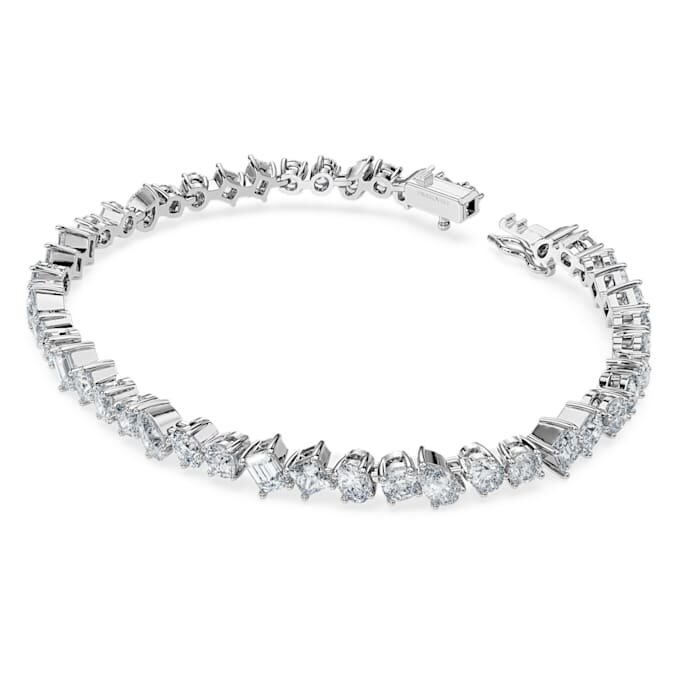 Galaxy Tennis-armband med laboratorieframställda diamanter, totalt 5 karat, blandade former, 14K vitguld Galaxy Tennis-armband med laboratorieframställda diamanter, totalt 5 karat, blandade former, 14K vitguld