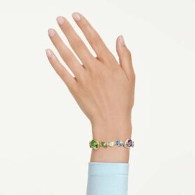 Gema-armband med blandade slipningar, flerfärgat, guldpläterat