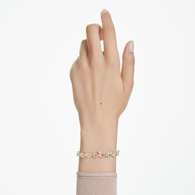 Gema-armband med blandade slipningar, flerfärgat, guldpläterat Gema-armband med blandade slipningar, flerfärgat, guldpläterat