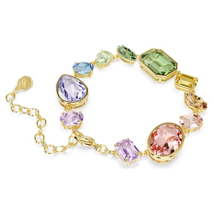 Gema-armband med blandade slipningar, flerfärgat, guldpläterat Gema-armband med blandade slipningar, flerfärgat, guldpläterat
