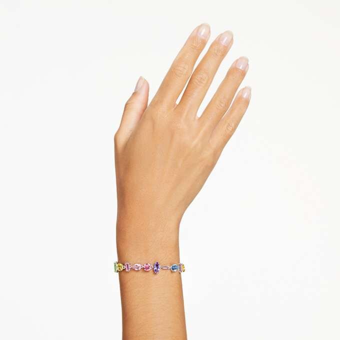 Gema-armband med blandade slipningar, flerfärgat, rodiumpläterat Gema-armband med blandade slipningar, flerfärgat, rodiumpläterat