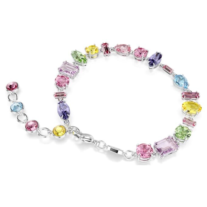 Gema-armband med blandade slipningar, flerfärgat, rodiumpläterat Gema-armband med blandade slipningar, flerfärgat, rodiumpläterat