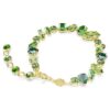 Gema-armband med blandade slipningar, grönt, guldpläterat