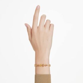 Gema-armband med blandade slipningar, gult, guldfärgat