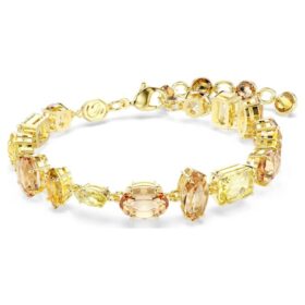 Gema-armband med blandade slipningar, gult, guldfärgat