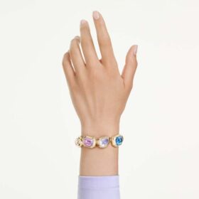 Gema Cuff – överdimensionerade kristaller, blandade slipningar, flerfärgade, guldpläterade