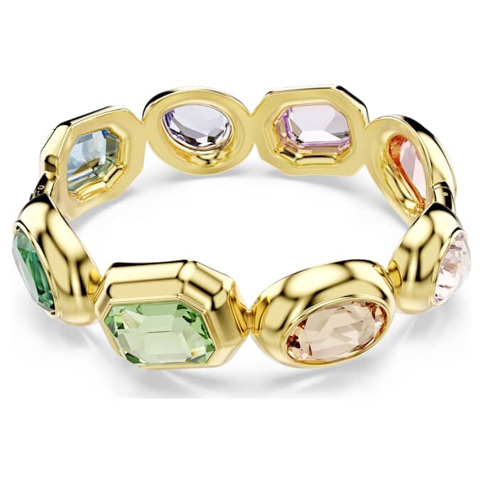Gema Cuff – överdimensionerade kristaller, blandade slipningar, flerfärgade, guldpläterade Gema Cuff – överdimensionerade kristaller, blandade slipningar, flerfärgade, guldpläterade