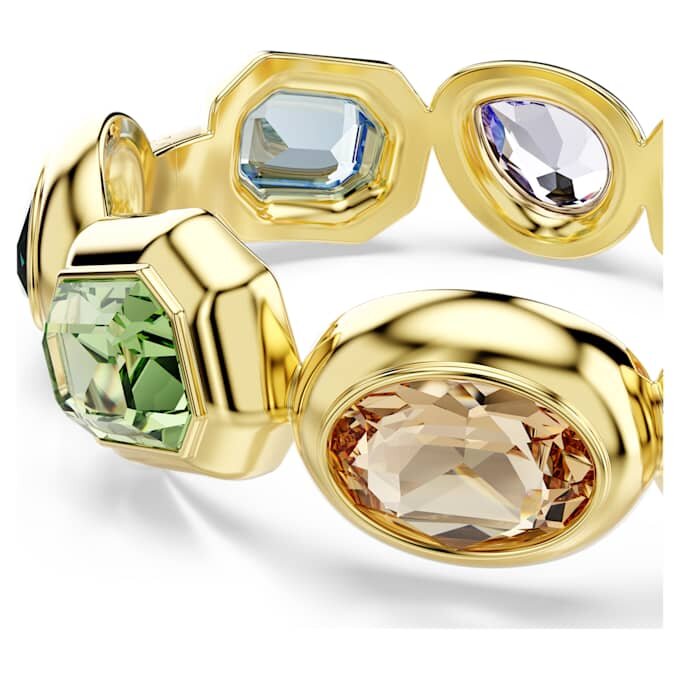 Gema Cuff – överdimensionerade kristaller, blandade slipningar, flerfärgade, guldpläterade Gema Cuff – överdimensionerade kristaller, blandade slipningar, flerfärgade, guldpläterade