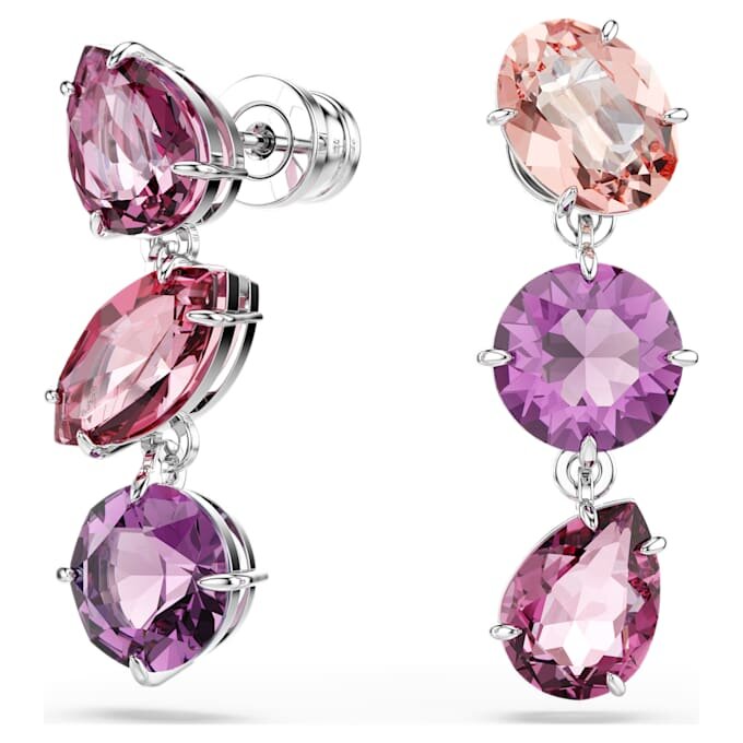 Gema droppörhängen med blandade slipningar, rosa, rodiumpläterade Gema droppörhängen med blandade slipningar, rosa, rodiumpläterade