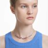 Gema-halsband med blandade slipningar, flerfärgat, rodiumpläterat
