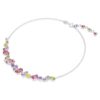 Gema-halsband med blandade slipningar, flerfärgat, rodiumpläterat
